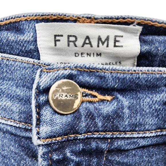 Frame Denim Le High Skinny Jeans Distressed Mid-Rise‎ Womens Size 28 Blue - Picture 3 of 11